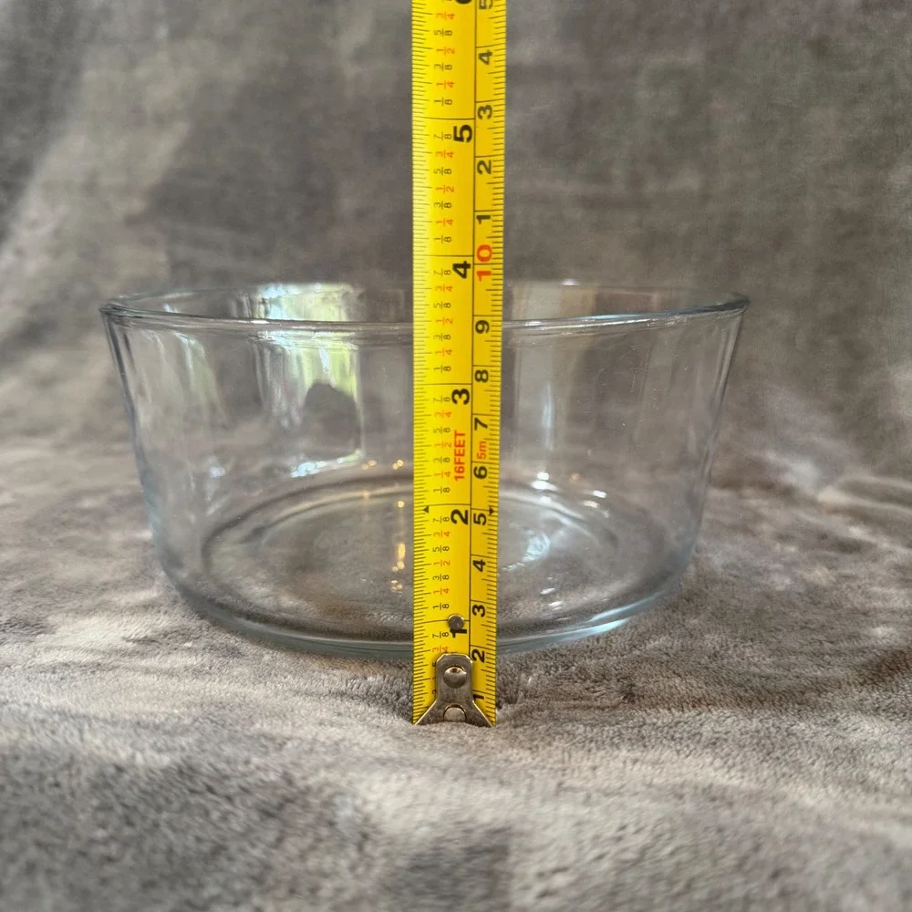 Anchor Hocking Clear Glass Mixing Bowls Set of 2 Microwave Oven Safe Made in USA